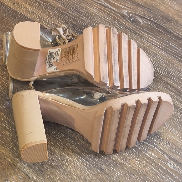 Bella Marie Beige Lace-Up Heels - Picture 8 of 8